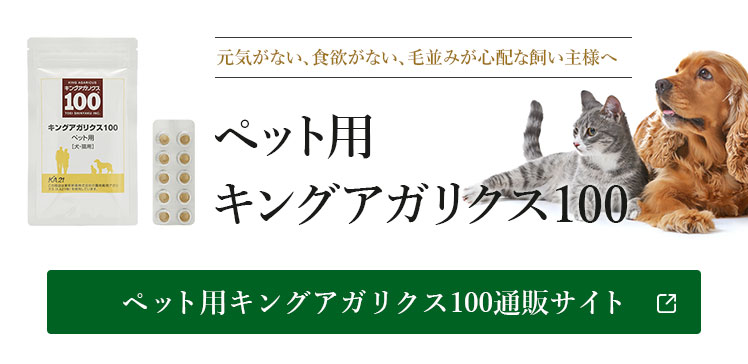 元気がない、食欲がない、毛並みが心配な飼い主様へ ペット用キングアガリクス100通販サイト